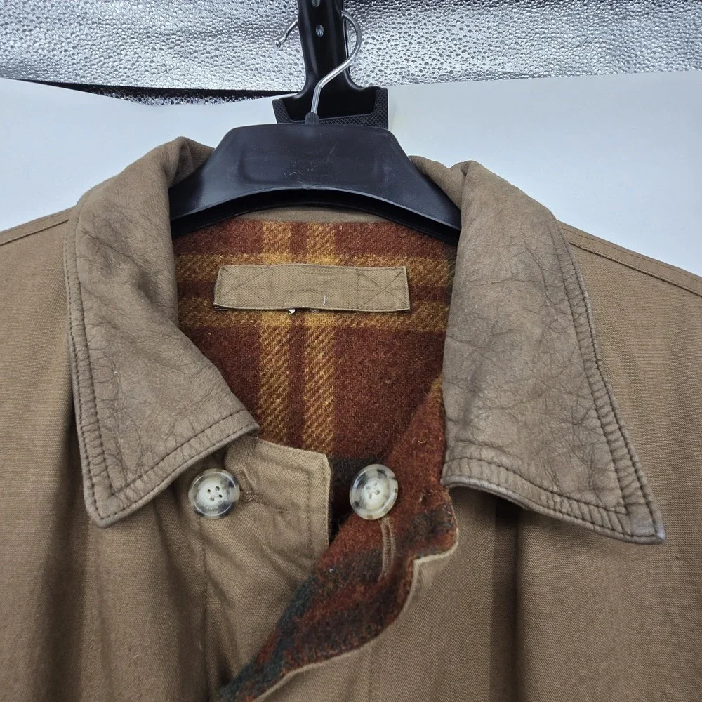 Vintage Reversible WILLIS & GEIGER Hunting Coat Jacket Men L Plaid Brown Outdoor